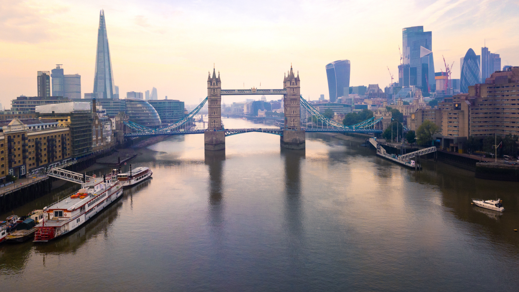 Image of Tower Bridge and the skyline in the afternoon